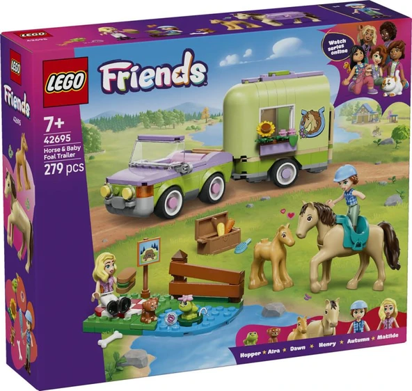 LEGO Friends 42695 Horse and Baby Foal Trailer ürün görseli 1