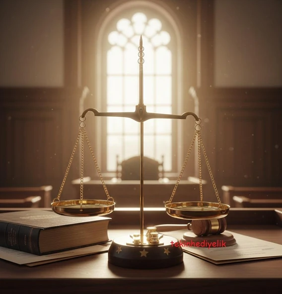 Adalet Terazisi – Ahşap Tabanlı Hukuk Ofis Hediyesi ürün görseli 1
