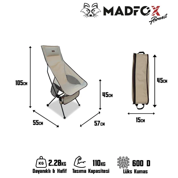 Madfox AirNest Ultra Katlanır Kamp Sandalyesi - Resim 8