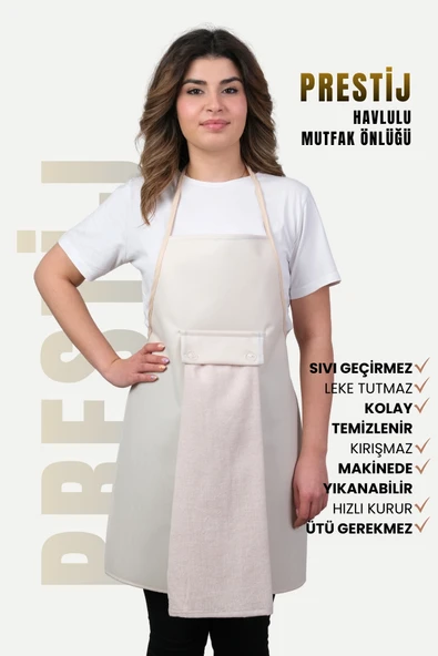 Prestij 4lü Set Sıvı Geçirmez Su Geçirmez Mutfak Önlüğü (ELDİVEN TUTACAK) ürün görseli 1