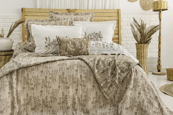 Valencia 8 Parça Çift Kişilik Çeyiz Seti Kahverengi 240 x 260 cm ürün görseli 1