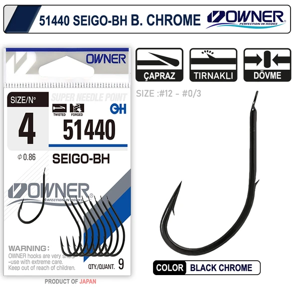Owner 51440 Seigo-Bh Black Chrome İğne  1 ürün görseli 1