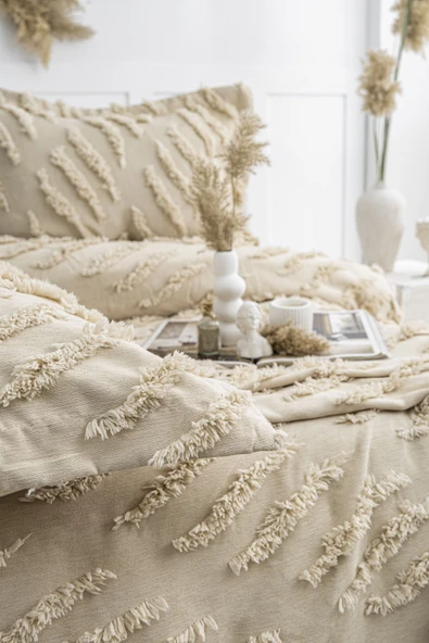 Sofia 3 Parça Çift Kişilik Pike Takımı CAPPUCCINO  240 x 260 cm ürün görseli 1