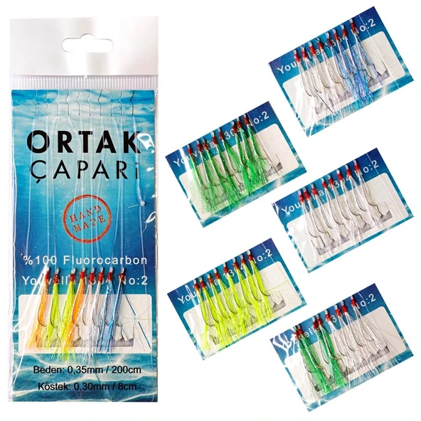 Ortak Çapari Youvella iğne 8 Köstek %100 Fluorocarbon Çapari ürün görseli 1