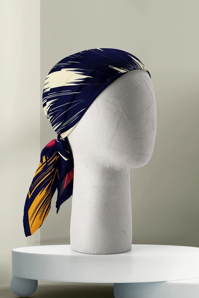B47 Modabutik Çiçek Desenli Bandana - Resim 3