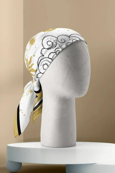Modabutik Gold Star Bandana - Resim 3