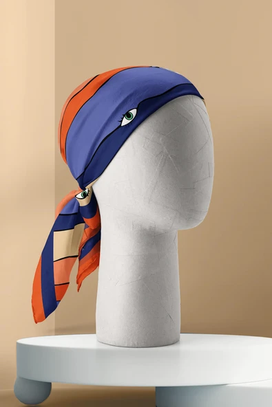 A12 Modabutik Göz Desenli Bandana - Resim 3