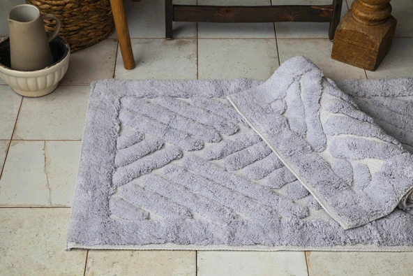 Tiles Gri Banyo Paspası 60x100 CM / 50X60 CM ürün görseli 1