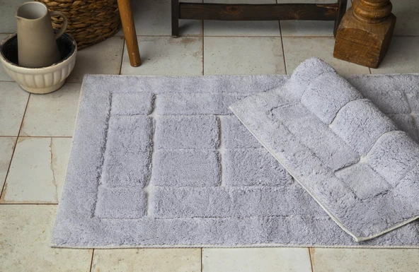 Bricks Gri Banyo Paspası 60x100 CM / 50X60 CM ürün görseli 1