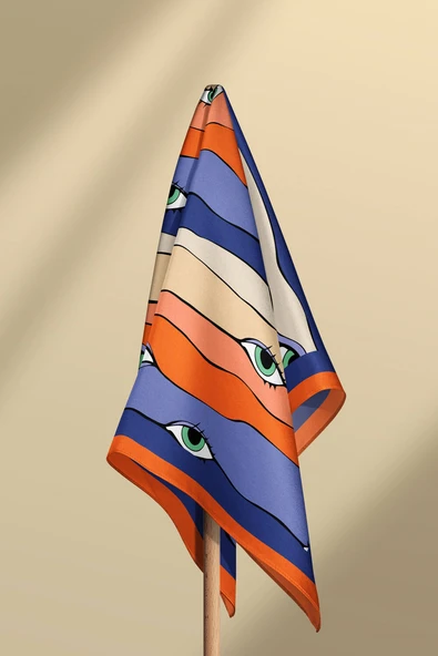 A12 Modabutik Göz Desenli Bandana - Resim 5