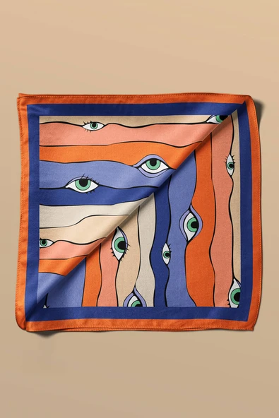A12 Modabutik Göz Desenli Bandana - Resim 4