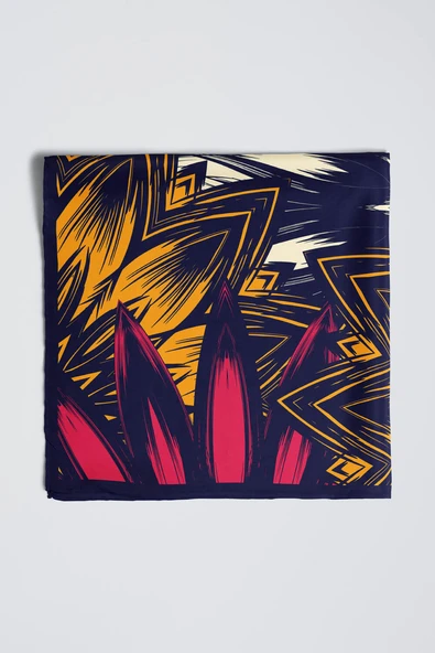 B47 Modabutik Çiçek Desenli Bandana - Resim 5