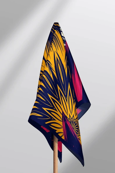 B47 Modabutik Çiçek Desenli Bandana - Resim 4