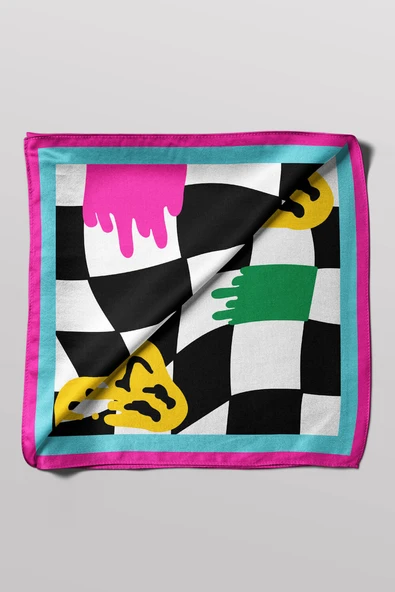 A112 Modabutik Smiley Desenli Bandana - Resim 6