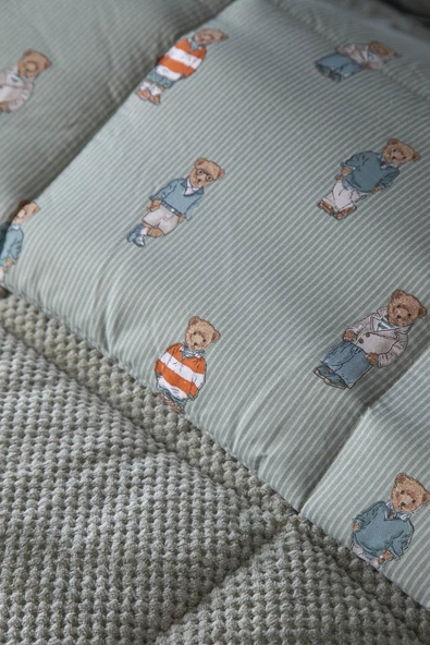 Tek Kişilik Teddy Yeşil Softly Uyku Seti - Resim 4
