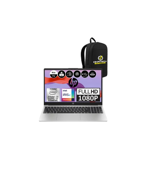 250 G10 INTEL CORE I7 1355U 24GB 512GB SSD INTEL IRİS EKRAN W11PRO 15.6"FHD NOTEBOOK + OKATECH ÇANTA ürün görseli 1