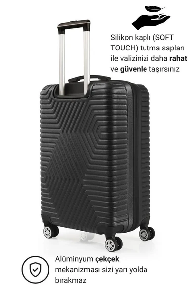 Abs Siyah Orta Boy Valiz 600.01-O - Resim 3