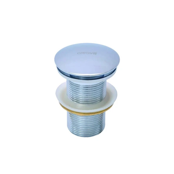 Creavit SF030 Lavabo Sifon Başlığı Pop-up Taşmasız Metalik Gri ürün görseli 1