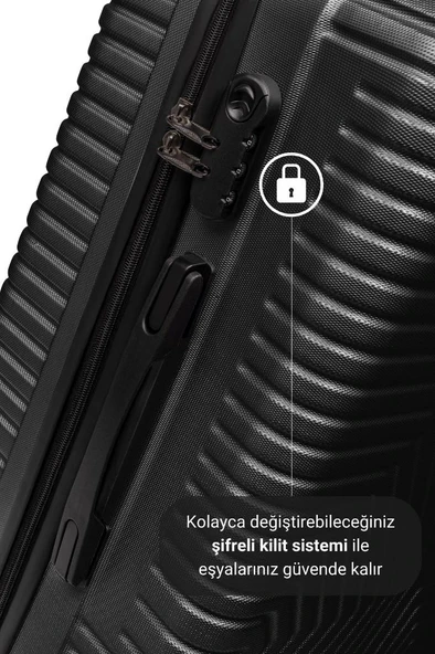 Abs Siyah Orta Boy Valiz 600.01-O - Resim 6