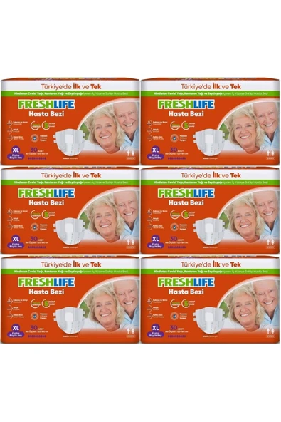 Freshlife Yetişkin Hasta Bezi Bel Bantlı XL - Ekstra Large - Extra Large 180 Adet (6PK*30) ürün görseli 1
