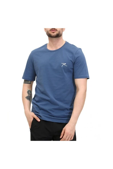 AGNITIO Erkek Pamuklu Petrol Günlük T-shirt ürün görseli 1