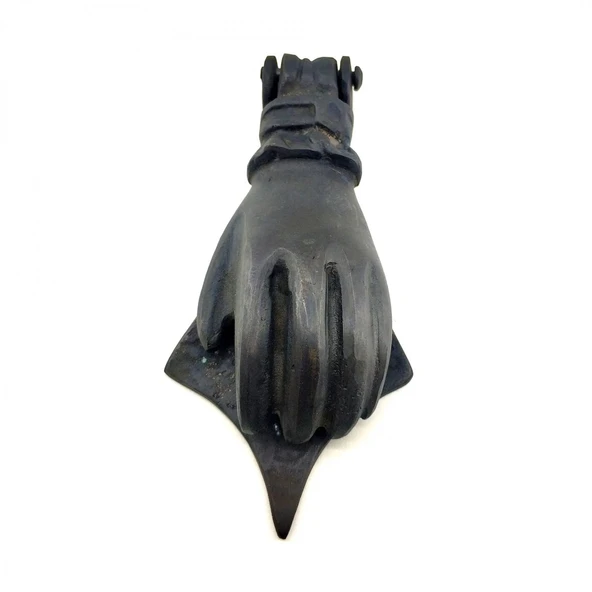 Antika Tarz Dekoratif Pirinç El Kapı Tokmağı, Taktak - 167x75 Mm, Oksit ürün görseli 1