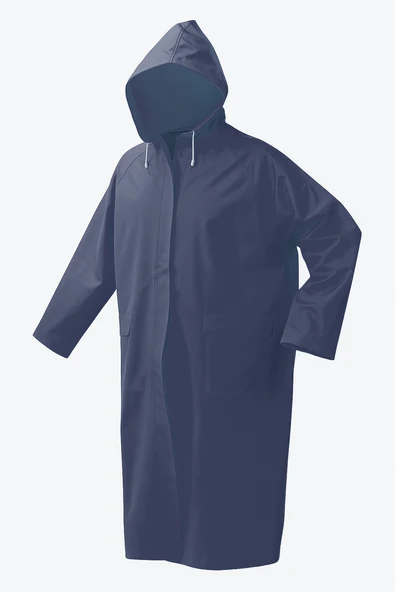 Yağmurluk Pvc Polyester Pardesü Xl Lacivert - Resim 2
