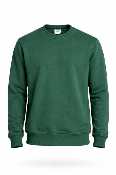 Basic Bisiklet Yaka Relaxed Regular Erkek Sweatshirt - 7556 - Resim 6
