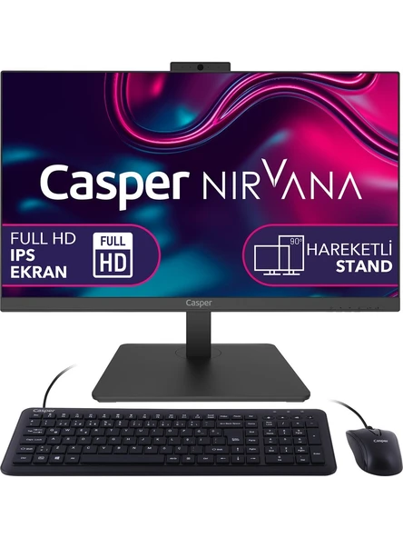Casper Nirvana A90.1362-Be00X-V-S Siyah İntel Core İ7 13620H 16Gb Ram 500Gb Freedos Pivot All İn One Pc ürün görseli 1
