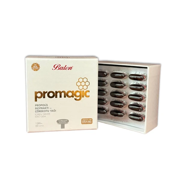 BALEN PROMAGİC PROPOLİS EKSTRAKTI VE ÇÖREKOTU YAĞI İÇEREN YUMUŞAK KAPSÜL 1380 MG *60 ürün görseli 1