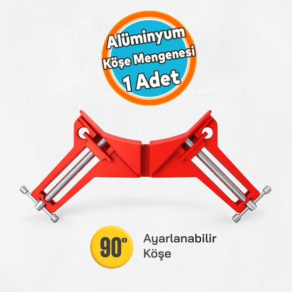 (1 Adet) Hobi Profesyonel İşler İçin Kırmızı Alüminyum Köşe Birleştirme Mengenesi İşkence ürün görseli 1