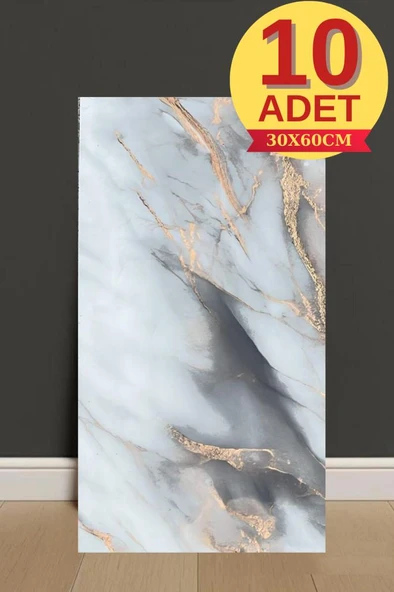 10 Adet 30X60cm Mix Bakır Mermer Desen Yapışkanlı Köpük Duvar Paneli Kağıdı banyo,tezgah arasıTX-092 ürün görseli 1
