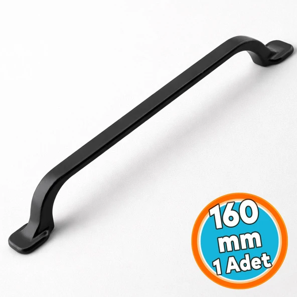 Mobilya Mutfak Dolabı Çekmece Dolap Kulpu Kulbu Siyah Metal Kulp Kulpları (160 MM-16.0 CM) ürün görseli 1