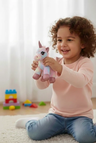Sevimli Unikorn 18 cm Peluş Oyuncak Pony ürün görseli 1