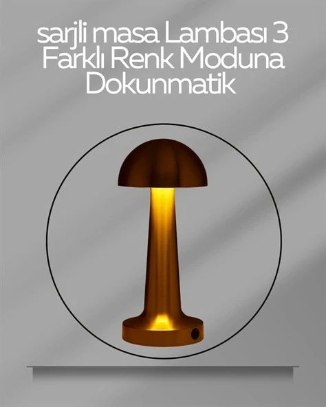 Usb Şarjlı Dokunmatik Led Masa Lambası – 3 Renk Modu & Dimmer ürün görseli 1