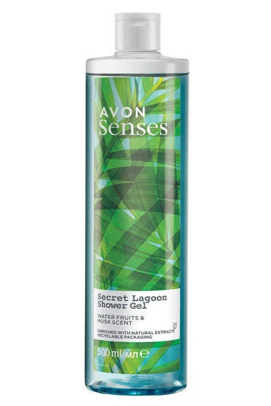 AVON SENSES SECRET LAGOON SU MEYMELERİ VE MİSK KOKULU DUŞ JELİ 500 ML. ürün görseli 1