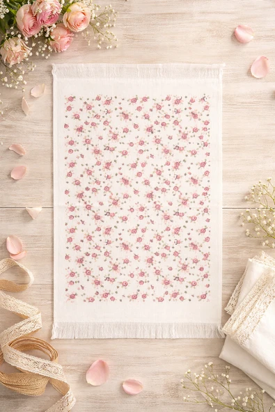 Pamuklu Saçaklı Dijital Baskı El-Yüz Havlusu 40x60 cm-Yumuşak Doku Yüksek Su Emici Mutfak Havlusu ürün görseli 1