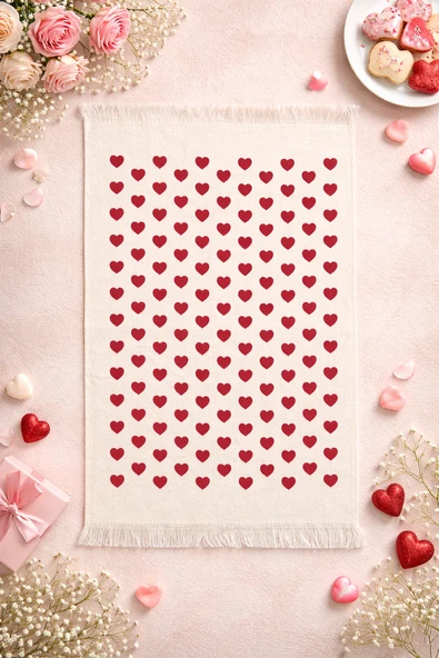 Pamuklu Saçaklı Dijital Baskı El-Yüz Havlusu 40x60 cm-Yumuşak Doku, Yüksek Su Emici Mutfak Havlusu ürün görseli 1