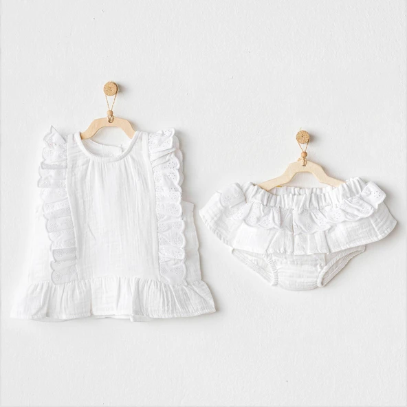 Kız Bebek Takım 2 Parça Set Muslin Home AC25888 ürün görseli 1