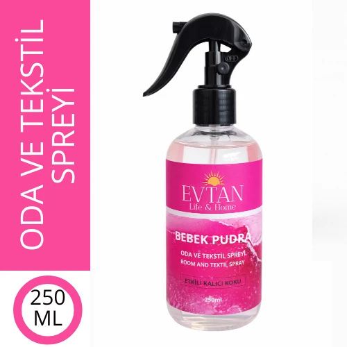 EVTAN Life&Home-Oda Ve Tekstil Spreyi 250 ML-Bebek Pudra Kokulu- Oda Kokusu Room Spray 250 MLML ürün görseli 1