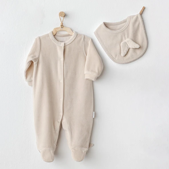 Bebek Tulum Takım Romper Bibs Set Velvet Happy Newyear AC25324 ürün görseli 1