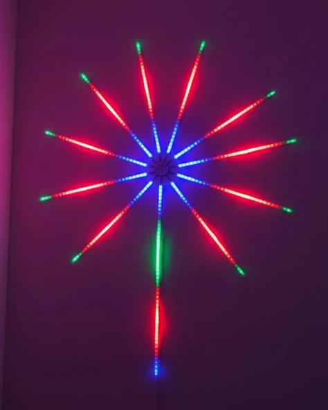 Akıllı RGB LED Havai Fişek Duvar Lambası Kumandalı ve Uygulama Kontrollü ürün görseli 1