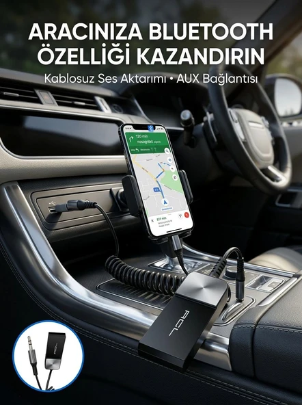 Araç Ve Ev Ses Sistemleri İçin Bluetooth Aux Adaptörü ürün görseli 1