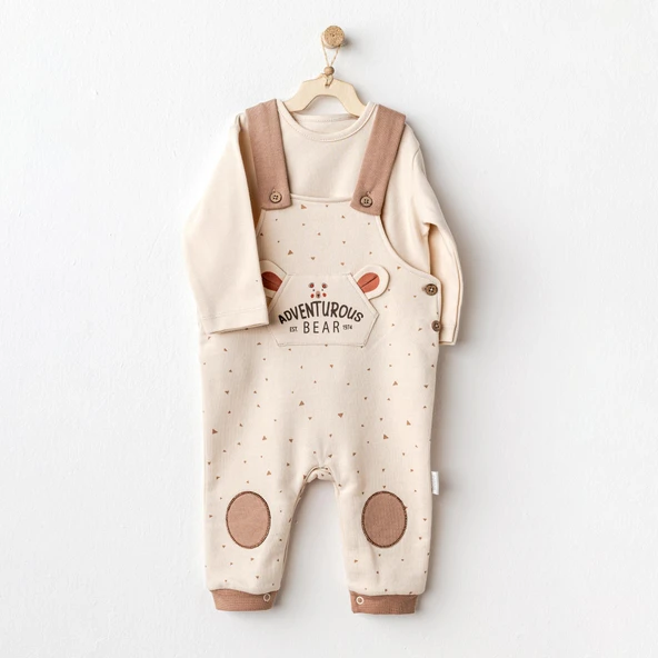 Erkek Bebek Salopet Takım Jumpsuit Set Adventurous Bear AC25027 ürün görseli 1