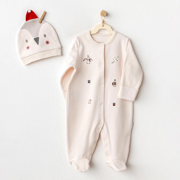 Bebek Tulum Takım Romper Hat Set Penguin AC25343 - Resim 3