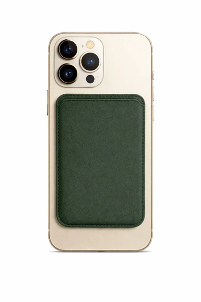 Lunex Premium Süet Magsafe Kartlık Forest Green iPhone 11 Pro ürün görseli 1