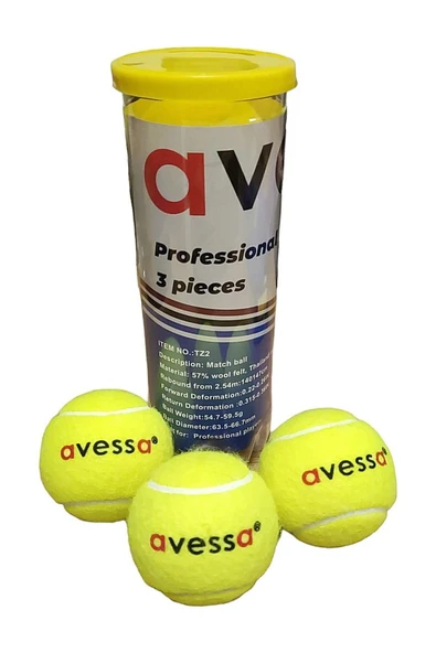 AVESSA TT-800 YELLOW MAÇ TENİS TOPU 3'LÜ TÜPTE ürün görseli 1
