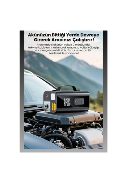 PTTAVM: Jump Starter Süpürgeli Akü Takviye Cihazı 18.000MAH 10 in