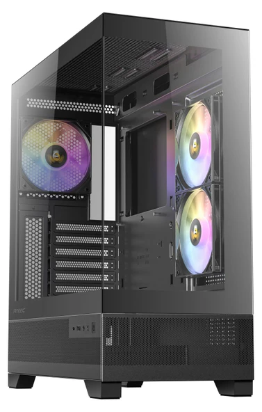 ANTEC CX700 ARGB BLACK 2x120mm Reverse ARGB, 1x120mm ARGB, Type-C 3.2, Siyah, Mid-Tower Gaming Kasa ürün görseli 1