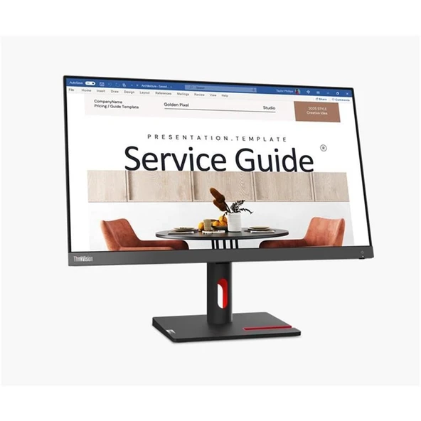 Lenovo 23.8" Thinkvision 63DEKAT3TK 6 Ms 100 Hz HDMI+VGA Led Monitör ürün görseli 1